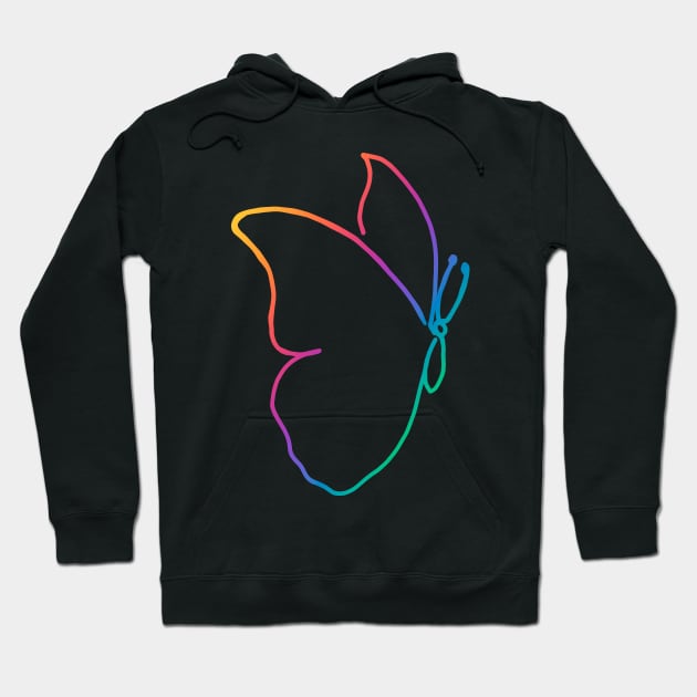 One line butterfly Hoodie by COLeRIC